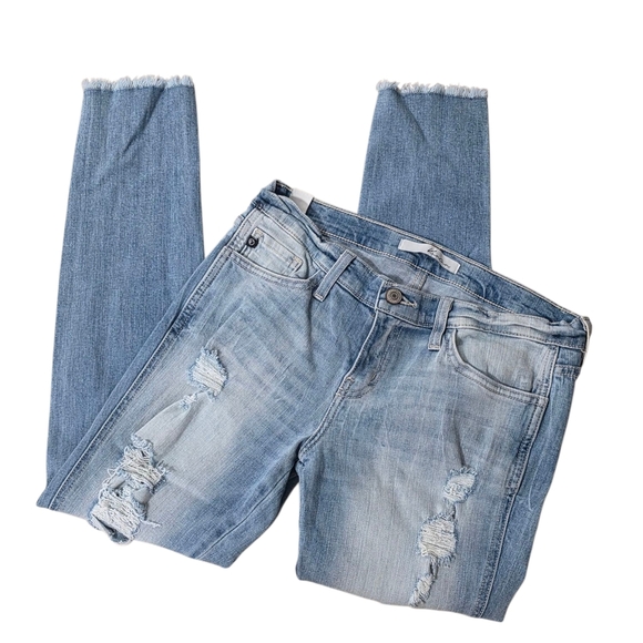 KanCan Blue Skinny Distressed Jeans - Picture 1 of 4
